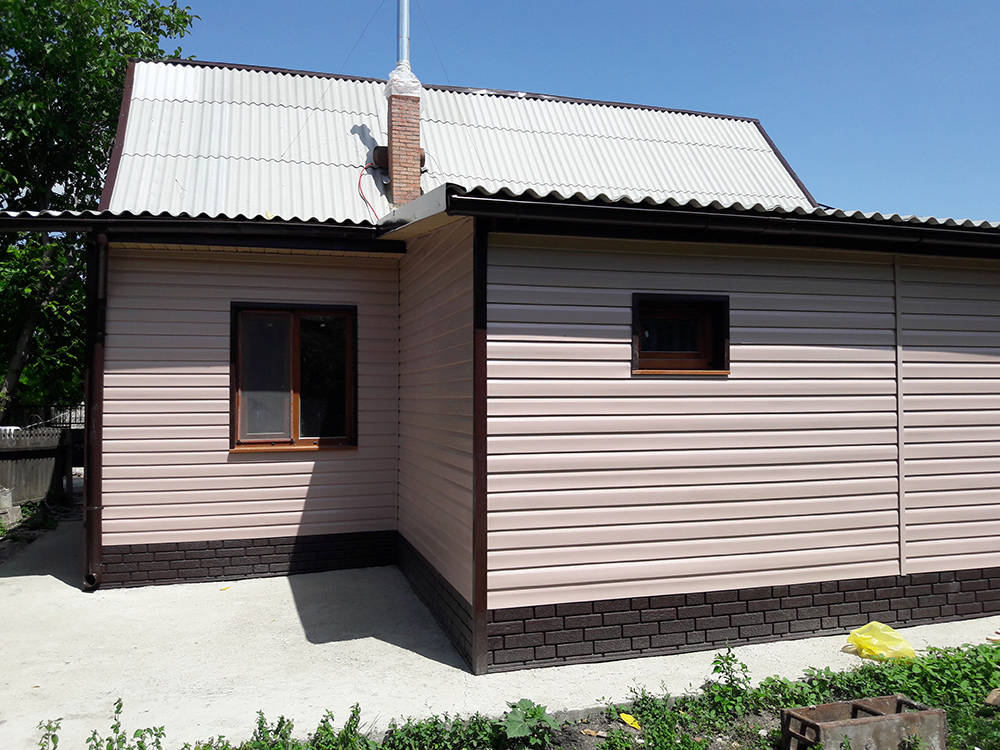 Сайдинг Корабельный брус,цвект розовый +кирпич коричневый